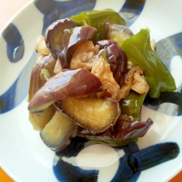 レンジで!ナスとピーマンと油揚げの煮びたし